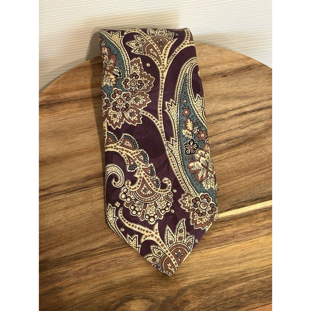 Vintage 100% Italian Silk Men’s Paisley Tie Made in USA JTBeckett
